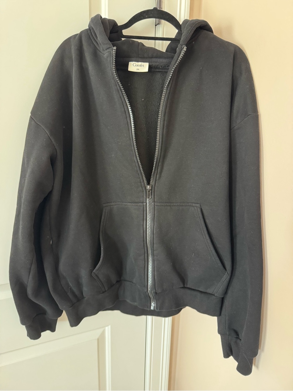 Comfrt Black Fleece Hoodie - 2XL